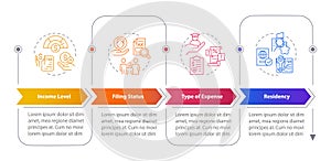 Criteria for taxpayers rectangle infographic template app screen