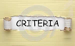 Criteria Word Concept photo
