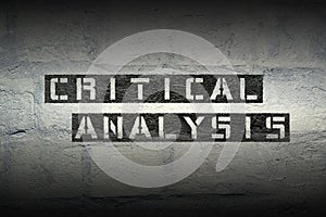 Critical analysis gr