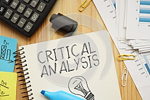 Critical analysis is shown using the text