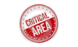 Critical Area Rubber Grunge Stamp Seal Vector Illustration