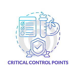 Critical control points blue gradient concept icon