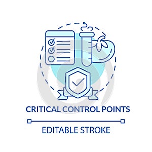 Critical control points turquoise concept icon