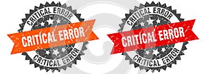 critical error band sign. critical error grunge stamp set