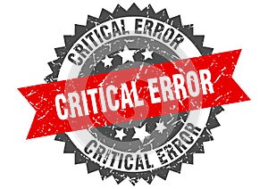 Critical error stamp. critical error grunge round sign.