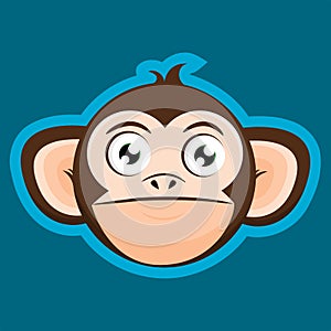 Critical Monkey Ape Head Cartoon