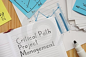 Critical Path Project Management CPM is shown on the conceptual business photo