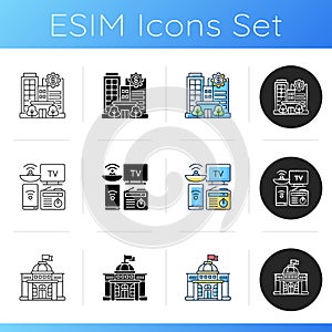 Critical services icons set