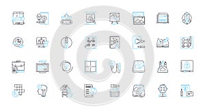 Critical solutions linear icons set. Analysis, Resolution, Criticality, Innovation, Problem-solving, Strategy