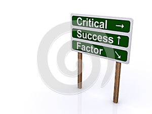 Critical success factor roadsign