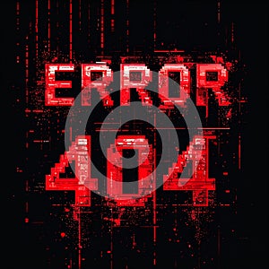 Digital Glitch Error 404 on Screen