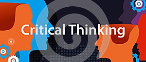 Critical thinking concept of creative solution head brain storm problem solving