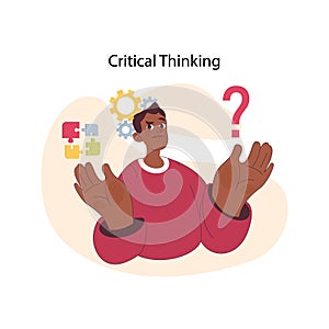 Critical Thinking concept. Flat vector illustration