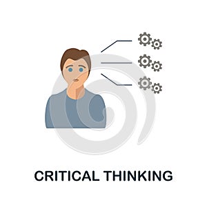 Critical Thinking flat icon. Colored sign from personality collection. Creative Critical Thinking icon illustration for