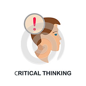 Critical Thinking icon. Monochrome simple critical Thinking icon for templates, web design and infographics