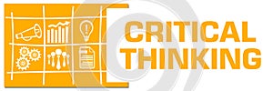 Critical Thinking Yellow Business Symbols Grid Left Box Horizontal