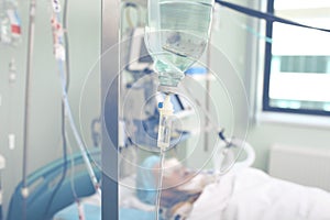 Critically ill patients on iv drip in the ward