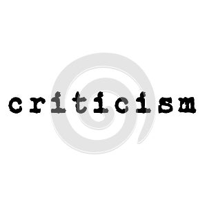 CRITICISM stamp on white background