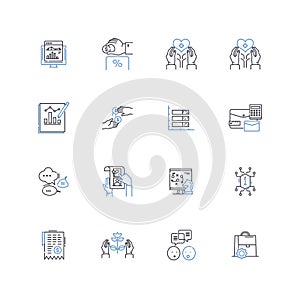 Critique line icons collection. Feedback, Analysis, Appraisal, Review, Opinion, Evaluation, Assessment vector and linear