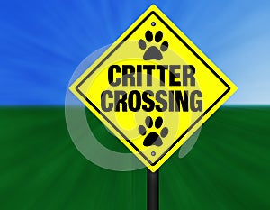 Critter Crossing Street Sign