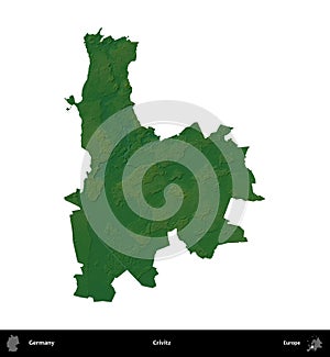 Crivitz, Germany, isolated on white. Physical