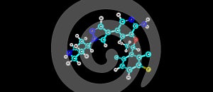 Crizotinib molecular structure isolated on black