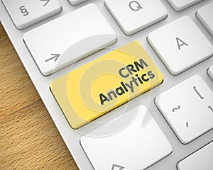 CRM Analytics - Message on Yellow Keyboard Key. 3D.