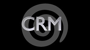 CRM coaching animation with streaking text in grey