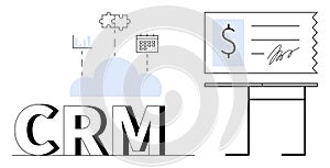 CRM Concept with Cloud Integration, Data Management, and Financial Projection Visualization