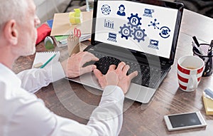 Crm concept on a laptop screen