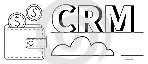 CRM Concept with Wallet and Cloud Technology for Business Management