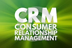 CRM - Consumer Relationship Management acronym, business concept background