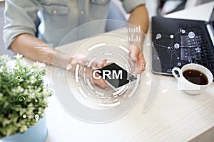 CRM. Customer relationship management concept. Customer service and relationship.