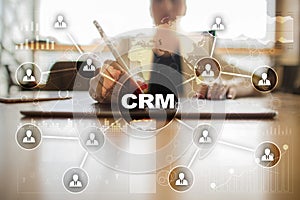 CRM. Customer relationship management concept. Customer service and relationship.