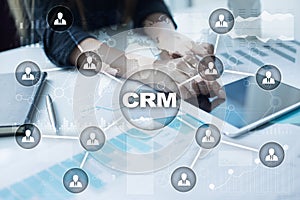 CRM. Customer relationship management concept. Customer service and relationship.