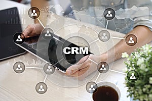 CRM. Customer relationship management concept. Customer service and relationship.