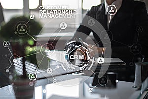 CRM. Customer relationship management concept. Customer service and relationship.