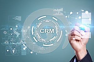 CRM. Customer relationship management concept. Customer service and relationship.