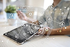 CRM. Customer relationship management concept. Customer service and relationship. photo