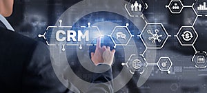 CRM Customer Relationship Management. Customer orientation concept. Care for employees