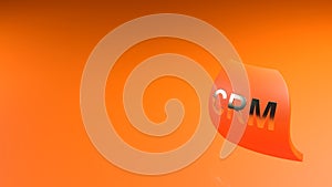 CRM - Customer Relationship Management - Orange sign background - 3D rendering illustration