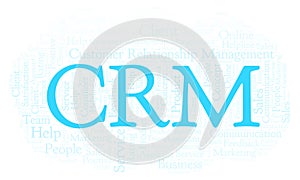 CRM - Customer Relationship Management word cloud.