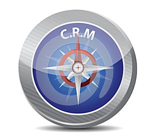 Crm guide. compass illustration design