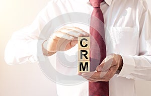 CRM inscription. Management and customers concept