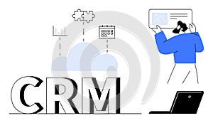 CRM Concept with Cloud Integration, Data Management, and Customer Profile Optimization