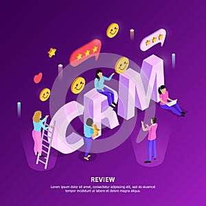 CRM Review Isometric Illustration