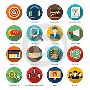 CRM Round Icons Set