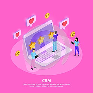 CRM System Isometric Illustration