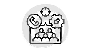 crm target advertisement line icon animation