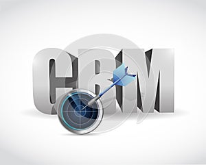 Crm target and solutions concept illustration